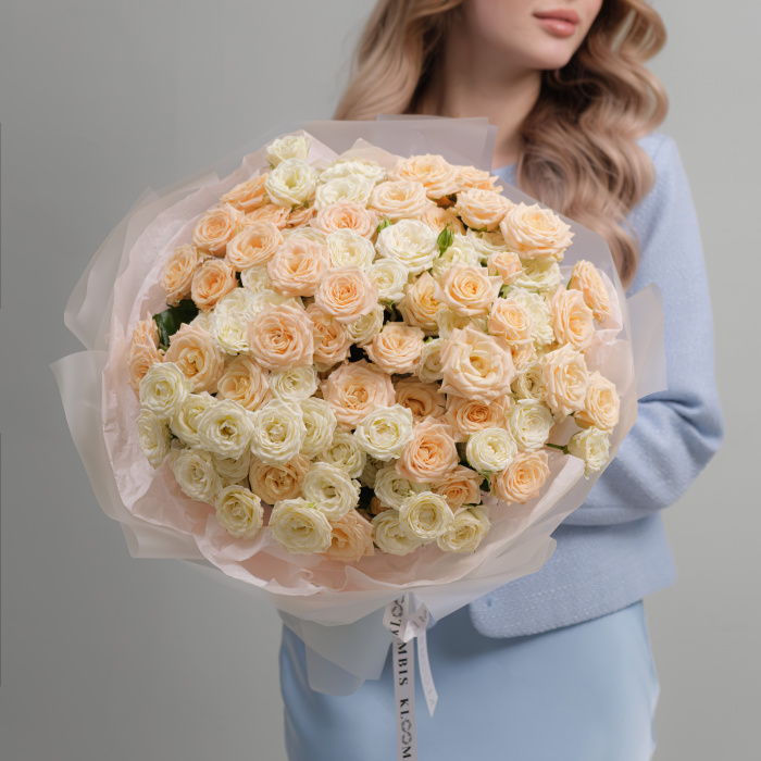  Моно Розы кустовые Таня 16 шт + кустовые  Рома 15 шт купить цветы с доставкой по Москве